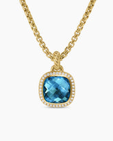 Albion® Pendant in 18K Yellow Gold with Hampton Blue Topaz and Diamonds, 11mm